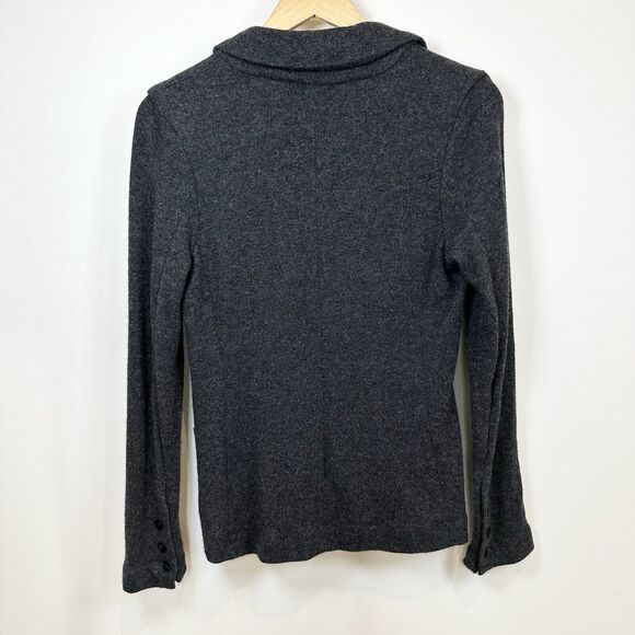 McDuff Sweater Women’s Small Gray Wool Cashmere Blend Cardigan Office Classic - Picture 7 of 11